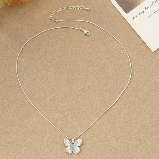 Collana farfalla cristalli blu