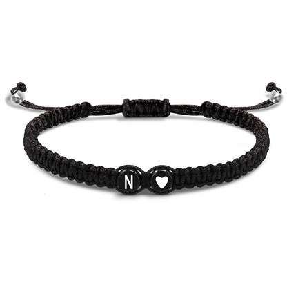 Bracciale intrecciato cuore e lettere