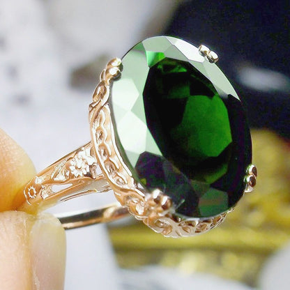 Anello retro zircone rosso