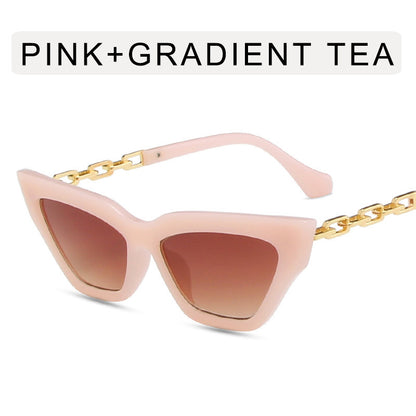 Occhiali da sole cat eye con catena