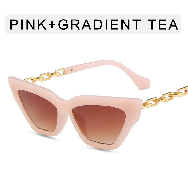Occhiali da sole cat eye con catena