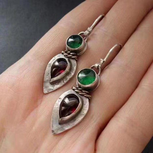Orecchini goccia rossa e verde