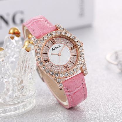 Orologio da donna con diamanti e numeri romani