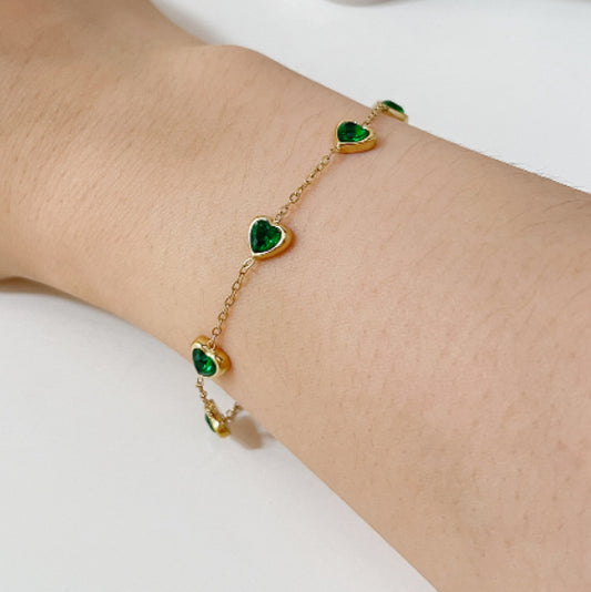 Bracciale cuore zirconi con diamanti