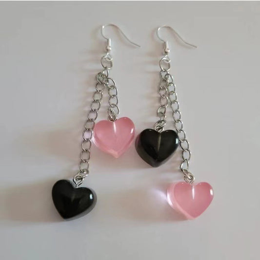 Orecchini cuore retrò titanio
