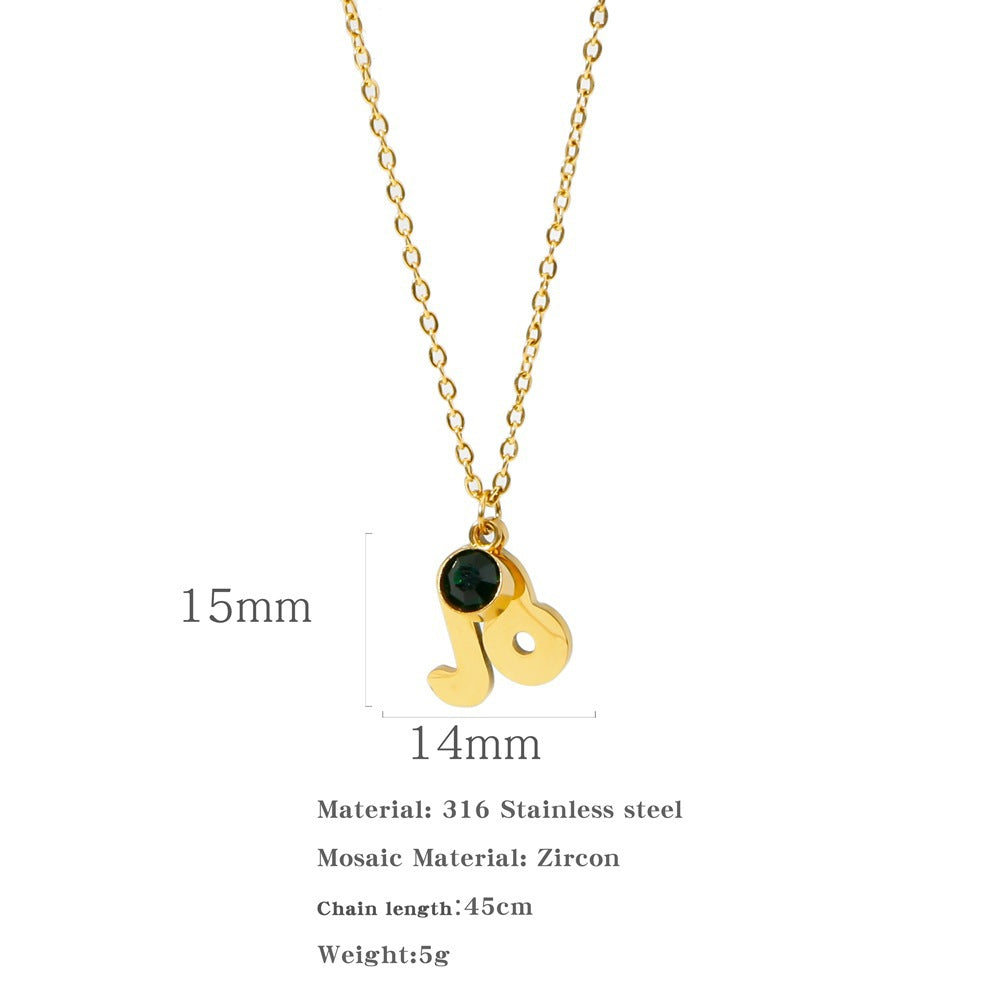 Collana zircone in acciaio inox