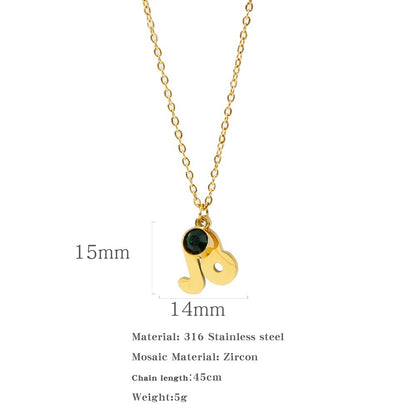Collana zircone in acciaio inox