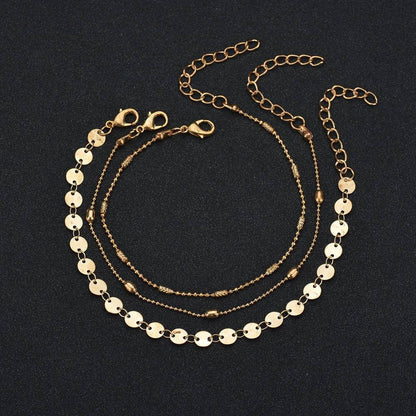 Cavigliera perle paillettes da donna