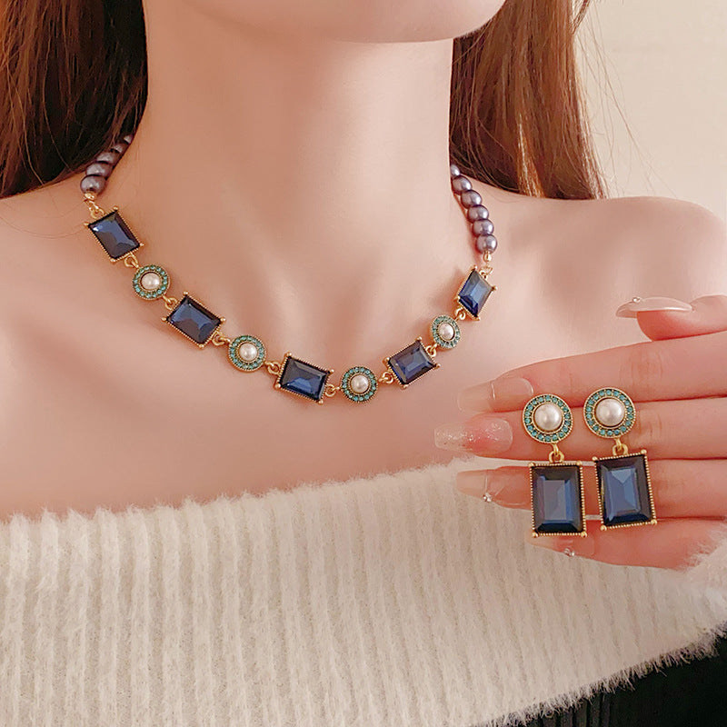 Collana perle e cristalli