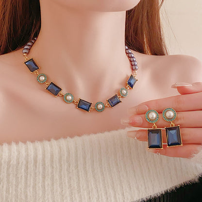 Collana perle e cristalli