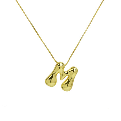 Collana lettera in ottone