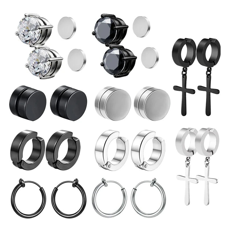 Orecchini clip croce magnetici