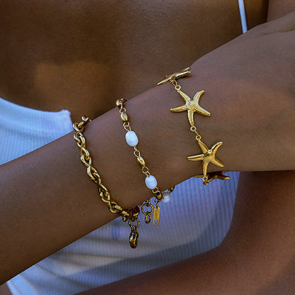 Bracciale titanio e perle