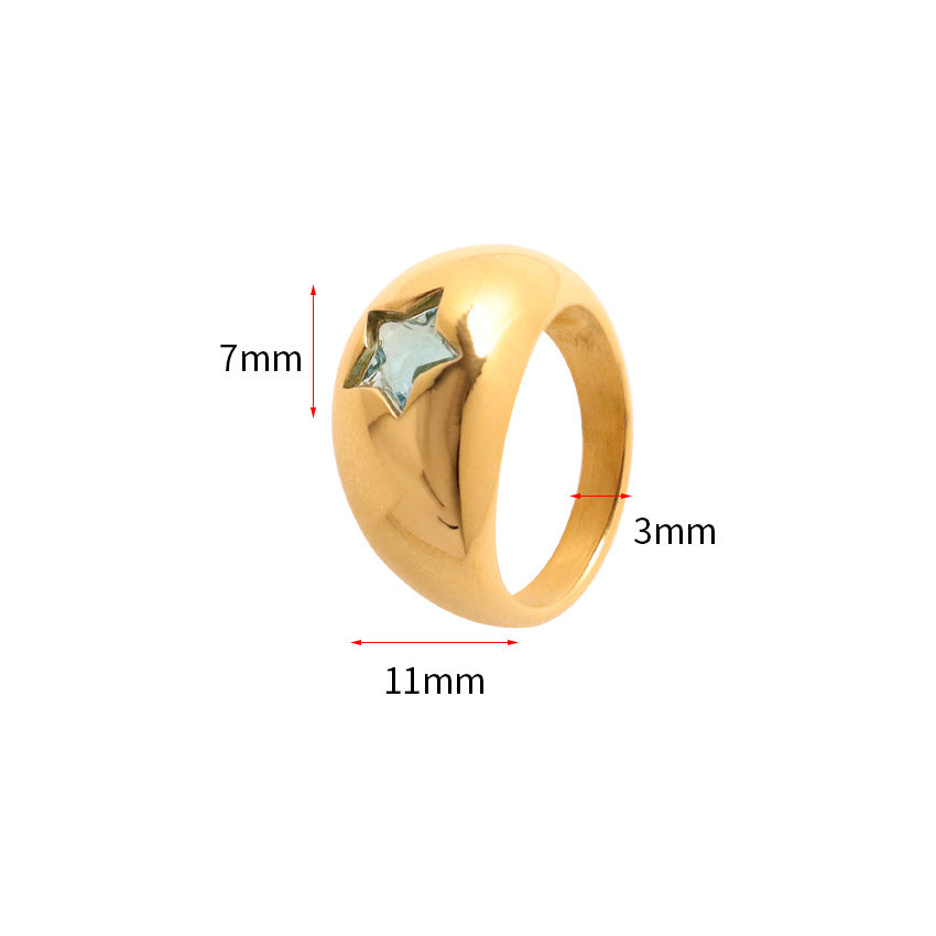 Anello stella zirconi