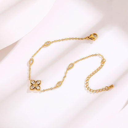 Bracciale fiore con zirconi