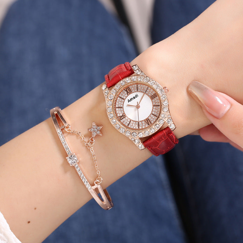 Orologio da donna con diamanti e numeri romani