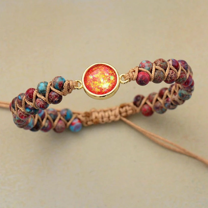 Bracciale intrecciato con perle