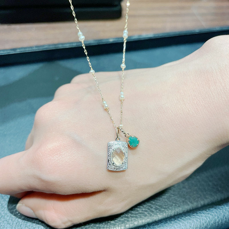 Collana Cristallo Verde Retrò