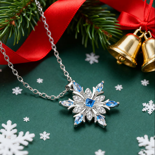Collana fiocco di neve azzurro