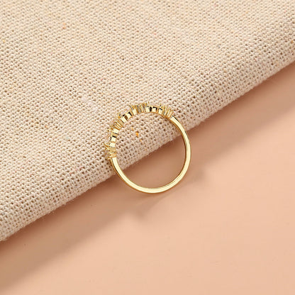 Anello zirconi in ottone
