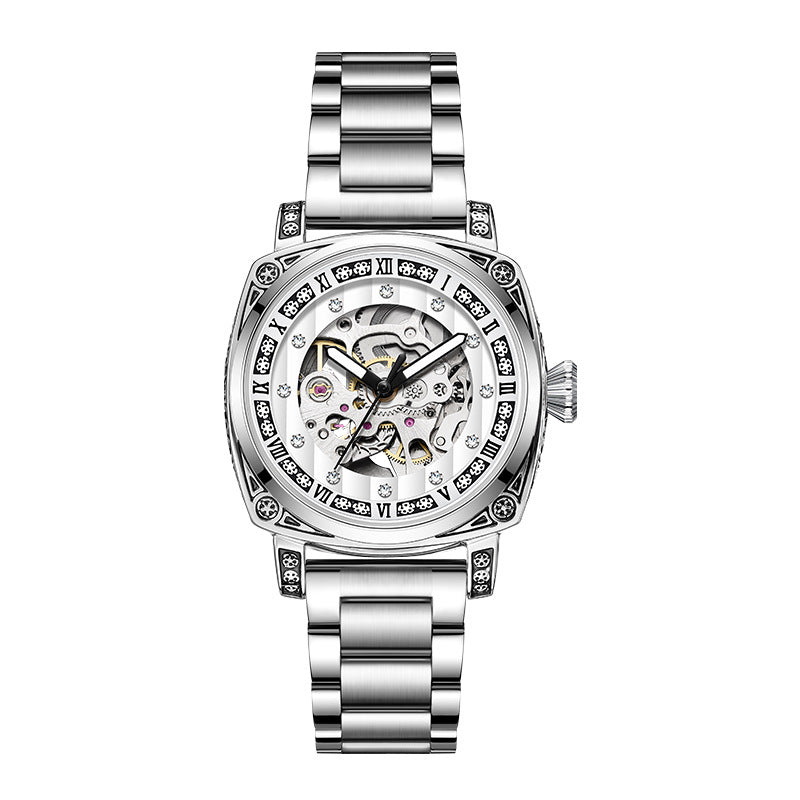 Orologio cinturino pelle luminoso