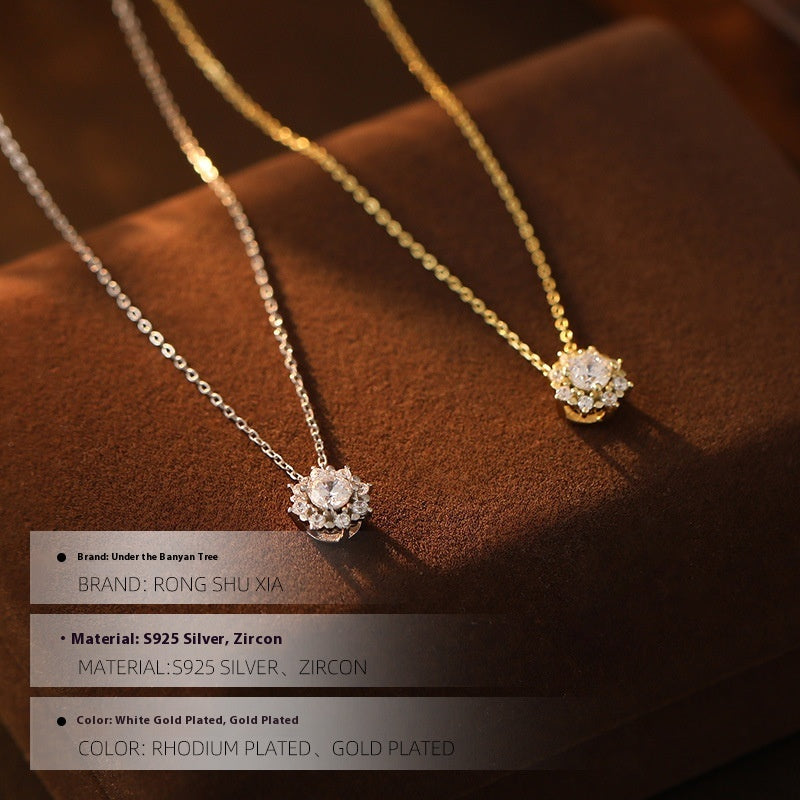 Collana fiocco di neve zircone argento