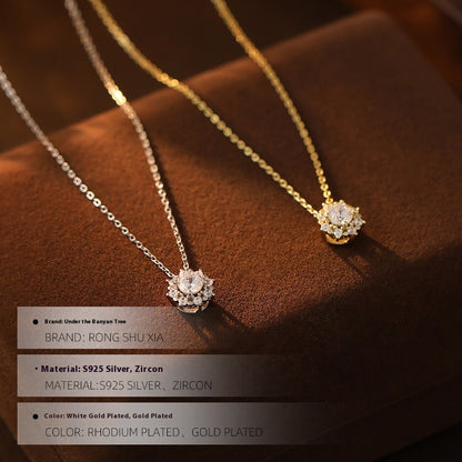 Collana fiocco di neve zircone argento