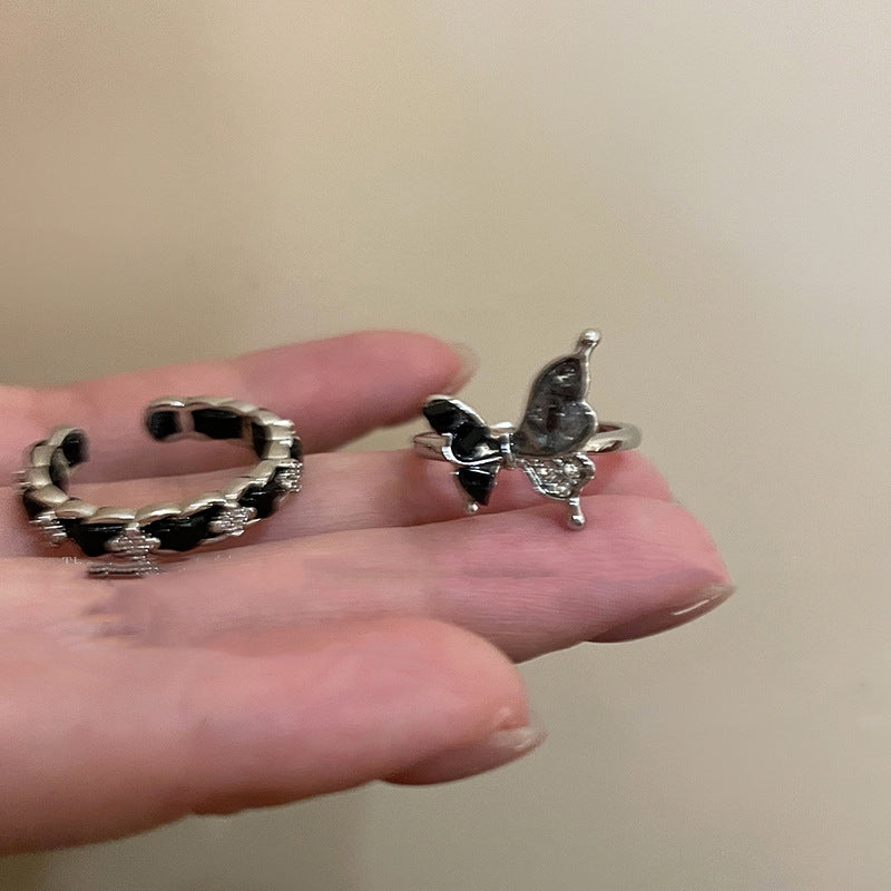 Anello farfalla smaltato retrò