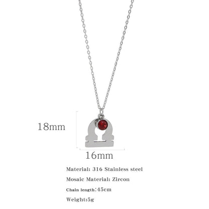 Collana zircone in acciaio inox