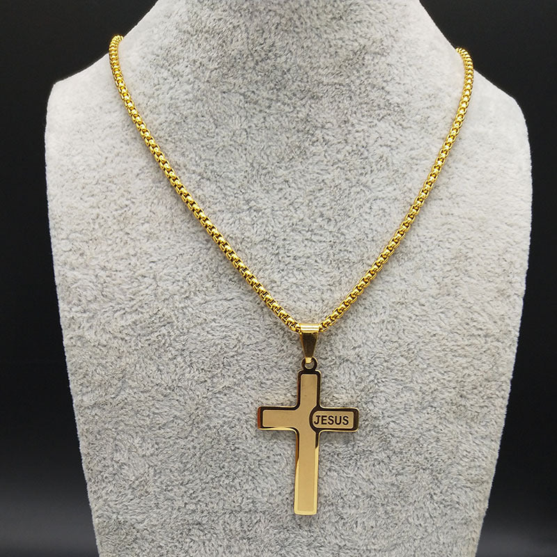 Collana croce in titanio
