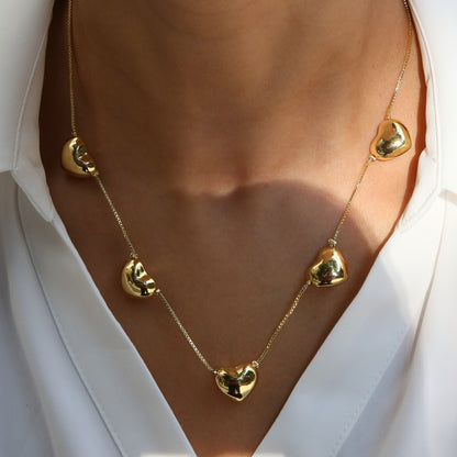 Collana cuori placcati oro