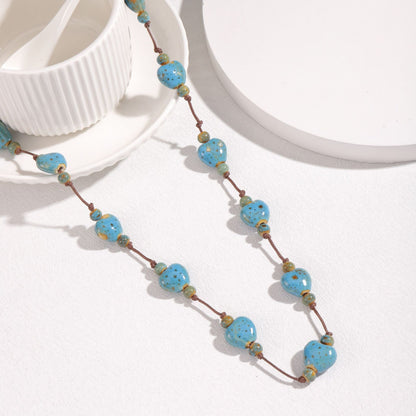 Collana cuore ceramica colorata