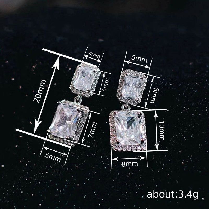 Orecchini geometrici quadrati zircone