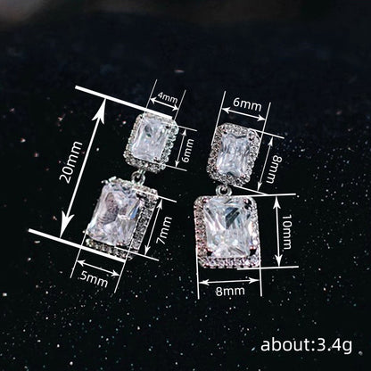 Orecchini geometrici quadrati zircone