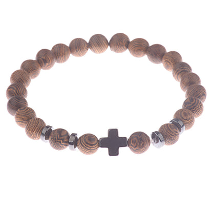 Bracciale croce e legno