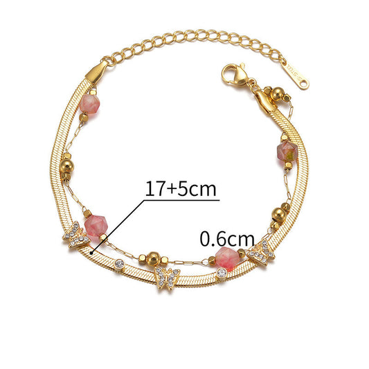 Bracciale farfalla titanio oro