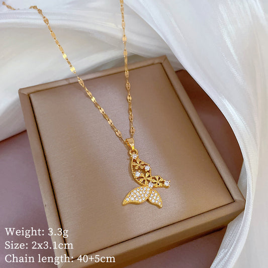 Collana Farfalla Zircone Donna