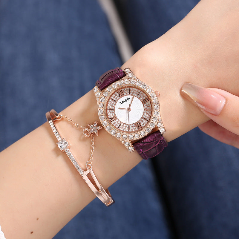 Orologio da donna con diamanti e numeri romani