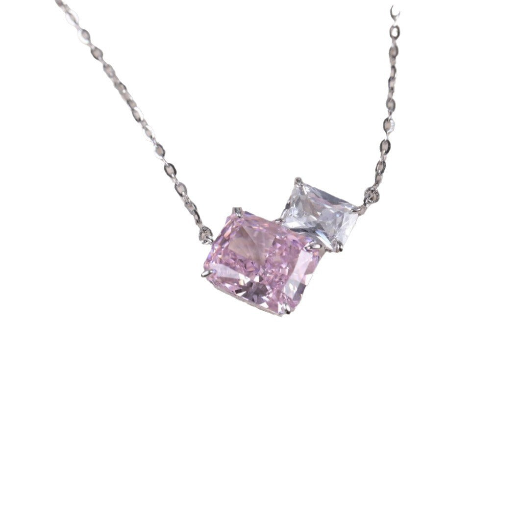 Collana zircone geometrica taglio ghiaccio