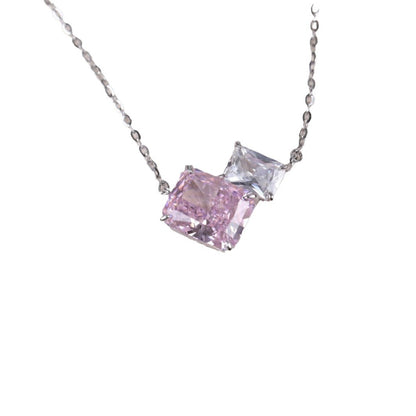 Collana zircone geometrica taglio ghiaccio