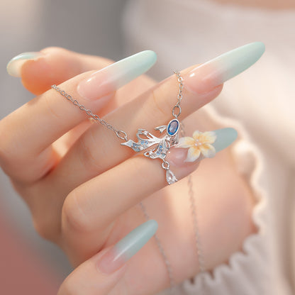 Collana farfalla con pesce e zirconi