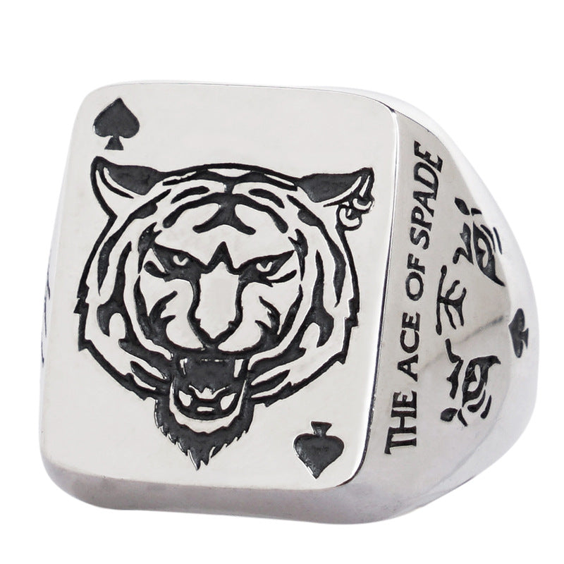 Anello tigre zodiaco argento