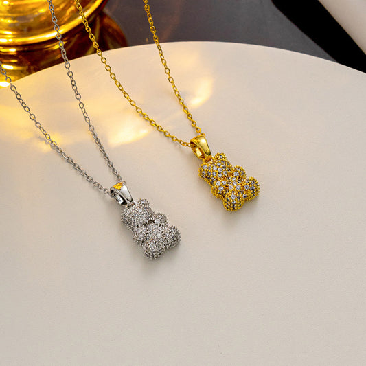 Collana orso in zircone