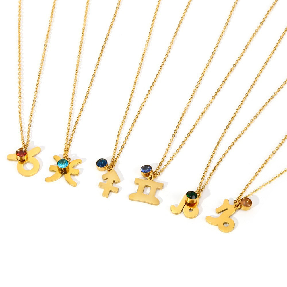 Collana zircone in acciaio inox