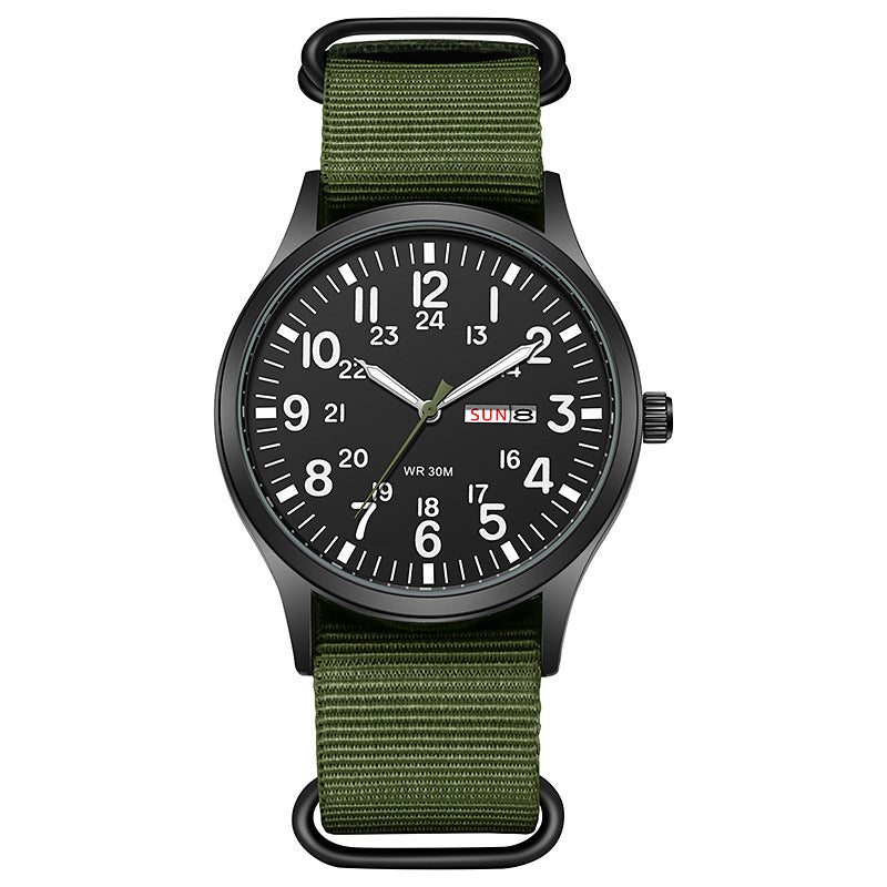 Orologio quarzo cinturino nylon calendario