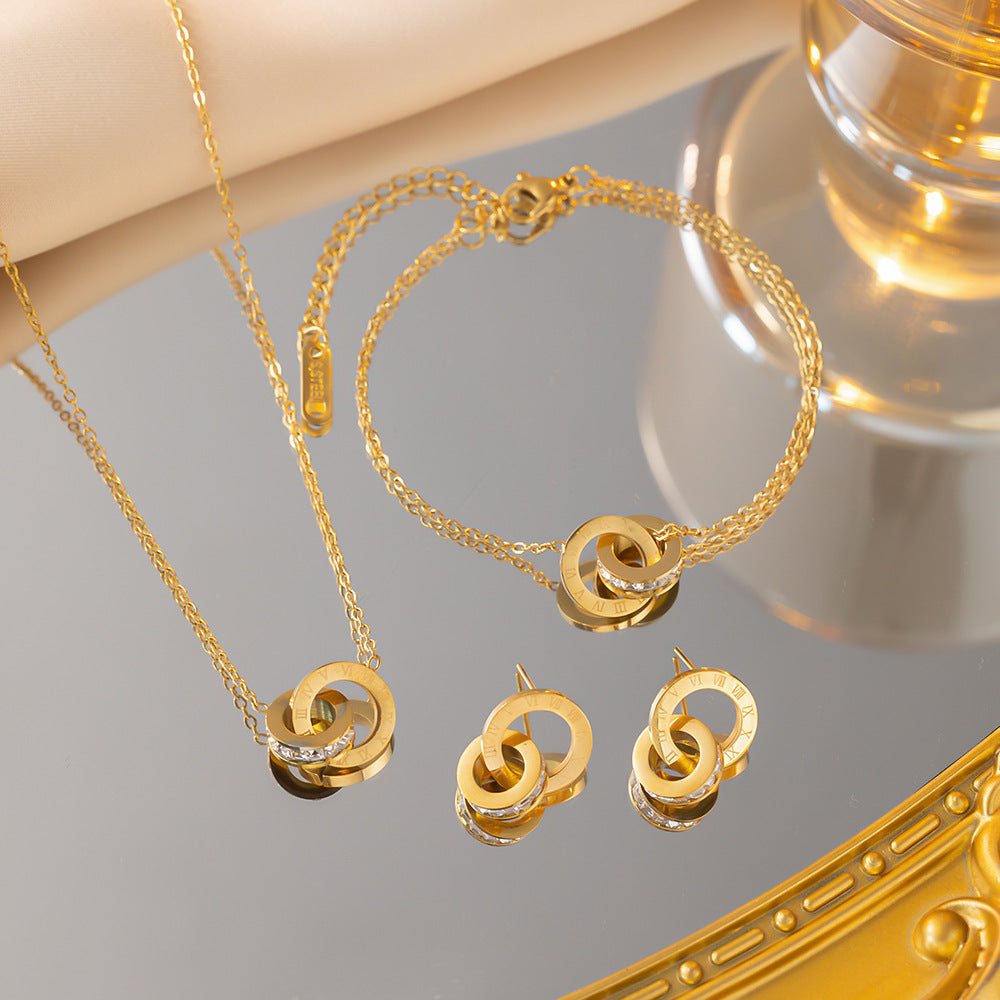 Collana in titanio con strass