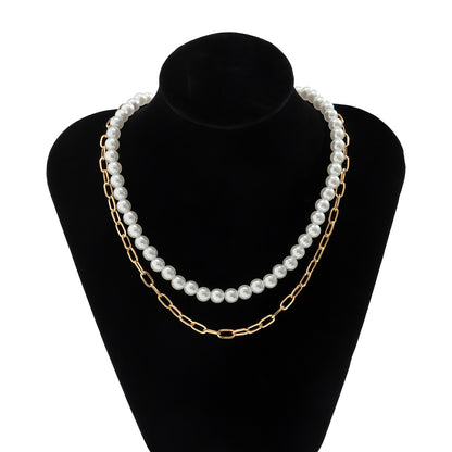 Collana doppio strato perle da uomo