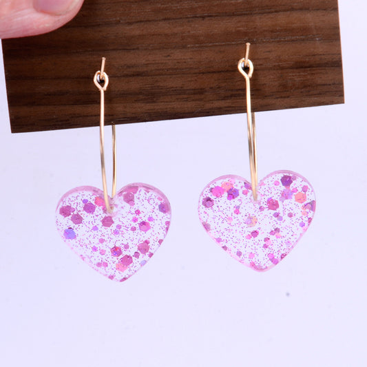Orecchini cuore paillettes