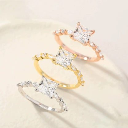 Anello zircone princess