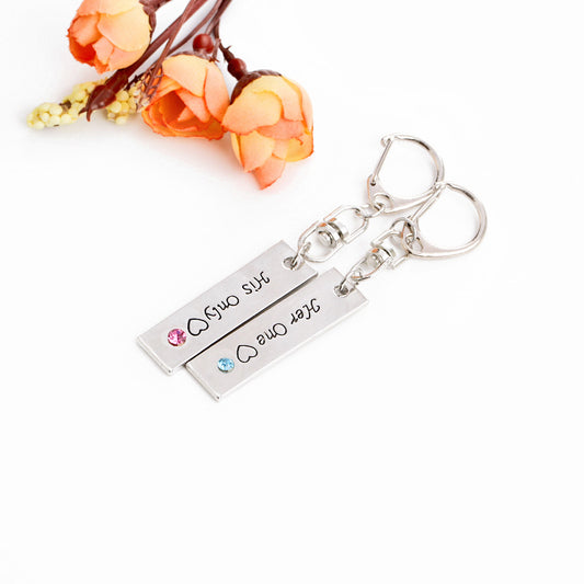 Portachiavi cuore con lettere